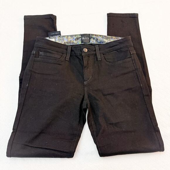 Joe's Black Collection Leather Patch Denim Skinny Jeans Size 27 - Picture 4 of 8